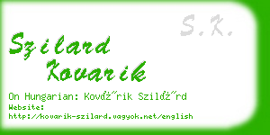 szilard kovarik business card